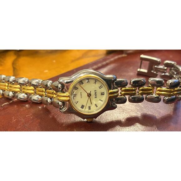 Women's 25mm Two Tone Unive Watch, MOP Face, Roman Numeral Dial - Picture 2 of 4